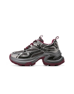 Серебристо-красные женские устойчивые к износу массивные низкие кроссовки, цвет Silver Red C°banner