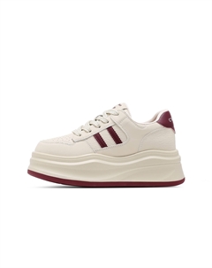 Женские низкие скейтерские кроссовки с амортизацией бежево-красные без подкладки, цвет Beige Red (Unlined) C°banner