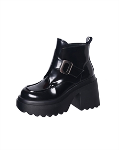 Женские черные ботильоны на каблуке 10 см, цвет Black Su yanjiao