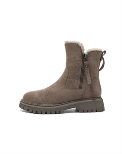 Женские черные и хаки замшевые угги с длинным ворсом, цвет Khaki Long Plush Zhr