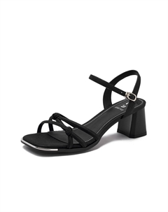 Женские сандалии на одной застежке черные, цвет Black Josiny