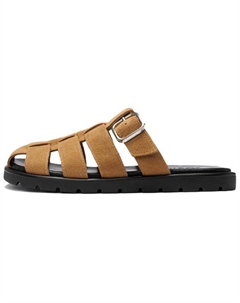 Женские закрытые тапочки на резиновой подошве - хаки, цвет Khaki Josiny