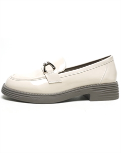 Лоферы женские черные бежевые, цвет Beige Mulinsen