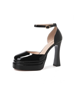 Женские туфли на платформе с массивным каблуком черные, цвет Black Weishibangwei