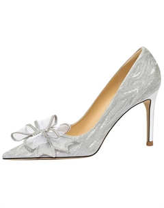 Серебряные туфли на шпильке для женщин, цвет Silver Czrsk