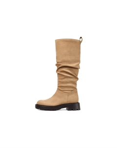 Маленькие высокие сапоги CK до колена 4,2 см женские — черные текстурированные, цвет BLACK TEXTURED Black Textured Charles&keith