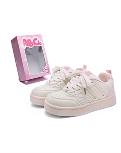 Женские скейтерские кеды низкие бежево-желтые розово-белые красно-розовые белые, цвет Pink White Abcio