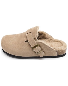 Закрытые тапочки на каблуке 3 см женские светло-бежевые, цвет Light Khaki Agsdon