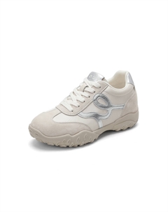 Низкие немецкие армейские кроссовки для женщин бежево-серебристые, цвет Beige/Silver Josiny