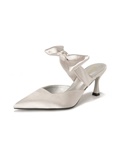 Серебряные женские тапочки с закрытым носком и износостойкой резиновой подошвой, цвет Silver Bigtree