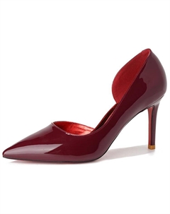 Тонкие каблуки женские туфли на шпильке бордовые, цвет Burgundy Weishibangwei