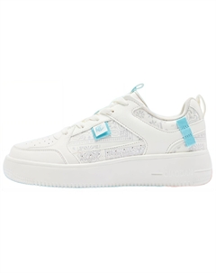 Кеды для скейтбординга женские с цветочным принтом кешью износостойкие дышащие противоскользящие низкие бело-голубые цвет слоновой кости/серо-серебристые Qiaodan