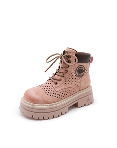 Женские короткие ботинки мартин розовые со скрытой платформой, цвет Pink (Hidden Wedge) Jietegongyang