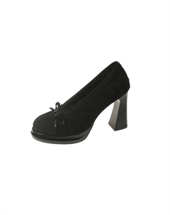 Женские туфли на платформе с массивным каблуком черные, цвет Black Dragon dance