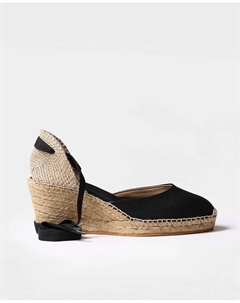 Женские плетёные эспадрильи на клиновидной подошве с лентами, черный Toni pons
