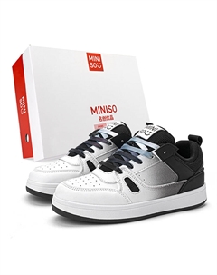 Низкие кеды для скейтбординга унисекс, бело-черные (в коробке) Miniso