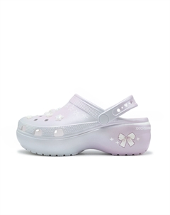 Классические кроксы для женщин серебристо-розовые Crocs