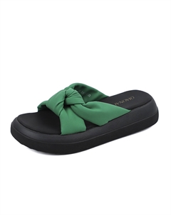 Женские противоскользящие быстросохнущие шлепанцы с прострочкой, зеленые Qiaonai