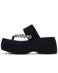 Женские черные тапочки на платформе для увеличения роста Gg-cc