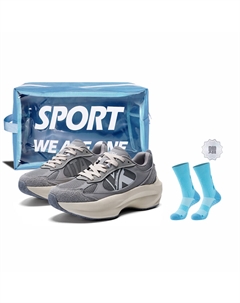 Скользоустойчивые и дышащие низкие кроссовки для бега унисекс Shark Gray, Shark Gray/Tranquil Gray[Розовая сумка для покупок] Kappa