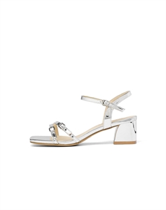 Женские сандалии на одной застежке 5,5 см серебристые, цвет Silver Red dragonfly