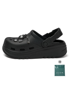 Женские сабо черные [8 угольных шариков], цвет Black [8 pieces of charcoal balls] Cat power