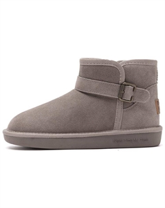 Женские зимние ботинки замшевые с ремешком, молочный чай Agsdon