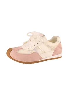 Женские противоскользящие и износостойкие легкие кеды на низком ходу розовые, цвет Pink Czrsk