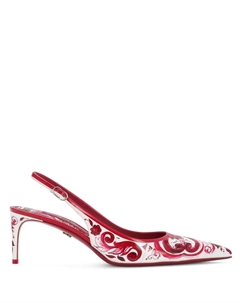 Туфли с ремешком на пятке и принтом Majolica, розовый Dolce&gabbana