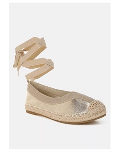 Zayal Металлик Эспадрильи со Съемными Кружевами, золотой London rag