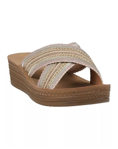 Женские босоножки-танкетки Robyn с перекрещивающимися ремешками и декоративными элементами, золотой Gc shoes