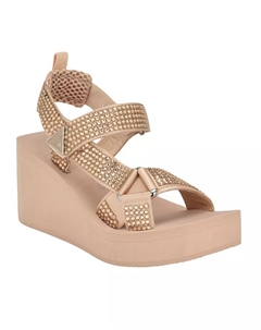 Женские босоножки-платформы Dawsin с ремешками и стразами, белый Guess