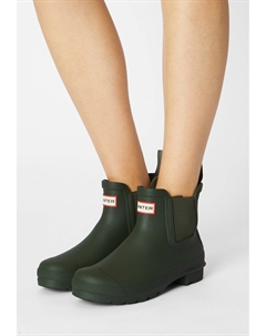 Женские резиновые ботинки челси, оливковый Hunter original