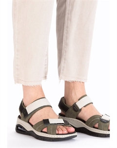 Босоножки на танкетке, зеленый Rieker