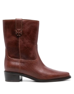 40-миллиметровые ботинки с узором «двойная Т», коричневый Tory burch