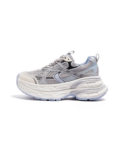 Дышащие утолщенные кроссовки мид-топ для женщин с эффектом увеличения роста серебристо-серые/синие (сетчатые), цвет Gray/Blue (Mesh) Camel