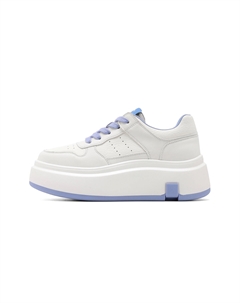 Низкие женские скейтерские кеды бело-голубые, цвет White Blue C°banner