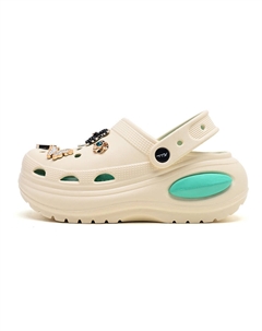 Клоги женские бежево-зеленые Mulinsen