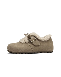 Женские зимние ботинки короткие с ремешком, песочный Daphne