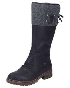 Женские сапоги с круглым носком, черный Rieker