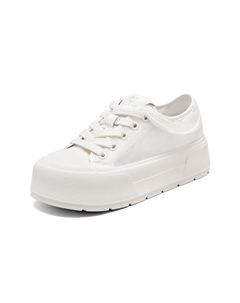 Амортизирующие лоу-топ скейтбордские кеды женские белые, цвет White C°banner