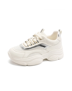 Массивные кроссовки дышащие легкие увеличивающие рост низкие повседневные туфли женские экрю/бежевый серебристый - бежевый серебристый, цвет Beige Silver Red dragonfly