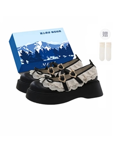 Туфли Мэри Джейн для женщин на платформе черные эксклюзивная коробка с носками, цвет Black-Exclusive Shoe Box-Includes Socks Fawn miri