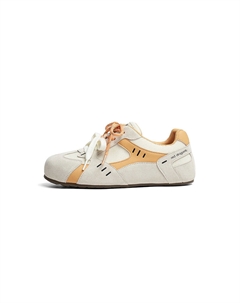 Женские низкие скейтбордские кеды бежево-оранжевые, цвет Beige/Orange Red dragonfly