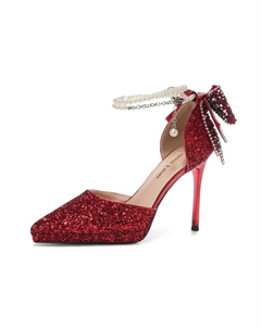 Красные женские туфли на тонком каблуке 10,5 см, цвет Red Weishibangwei