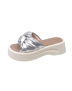 Серебряные женские шлепанцы с противоскользящей подошвой, устойчивые к запахам, износу и быстросохнущие, цвет Silver Tonybear