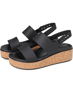 Туфли Brooklyn Cork Low Wedge, черный Crocs