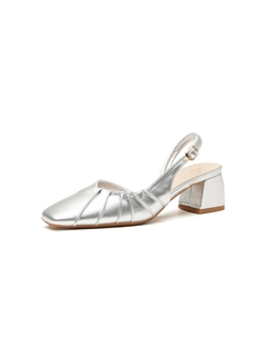 Женские туфли на платформе с массивным каблуком серебристые, цвет Silver Tataya