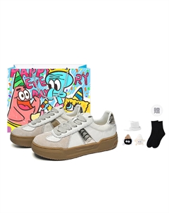 Легкие низкие скейтерские туфли на платформе для женщин бело-золотые, цвет Classic White/Gold (Happy Shopping Bag Clothing Sets) Kappa