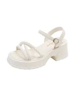 Женские сандалии на одной застежке экрю, цвет Ecru Tonybear